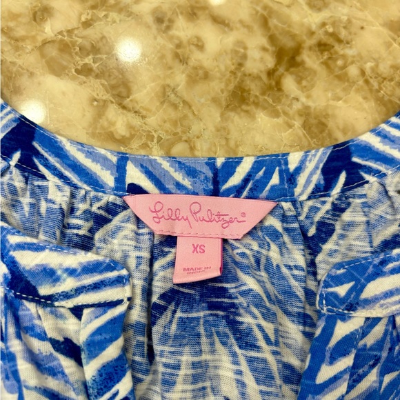 Lilly Pulitzer Kipper Tank Blouse. Lapis Blue . Size Extra Small - Picture 8 of 10